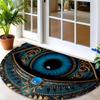 Vintage Evil Eye Semi Circle Doormat Luxury Embossed Pattern Non Slip Entrance Mat Indoor Outdoor Home Decor Rug