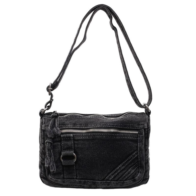Large capacity denim underarm tote bag, new portable shoulder messenger bag, women's bag.