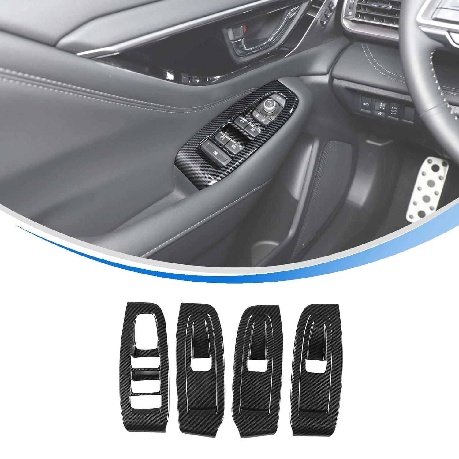 Window Lift Switch Panel Cover Trim for Subaru Outback 2021-2023 Accessories, ABS Car Window Glass Lift Switch Button Frame Cover Decor 4Pcs (not fit