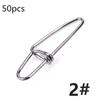 Steel Pieces Fishing Stainless 50 Snap Quick Lock Clip Safety Connector Accessories Lure Tackle Hook Clip