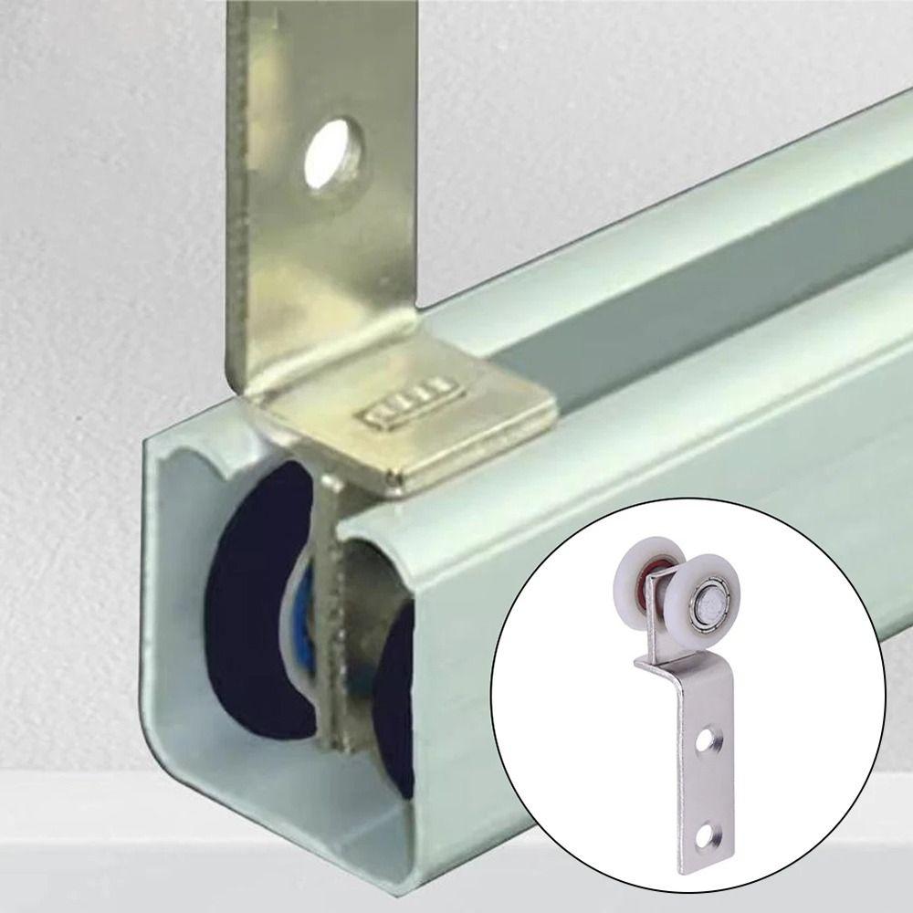 2Pcs Smooth Silent Sliding Door Pulleys Metal Bearing Wheel  Curtain Accessories