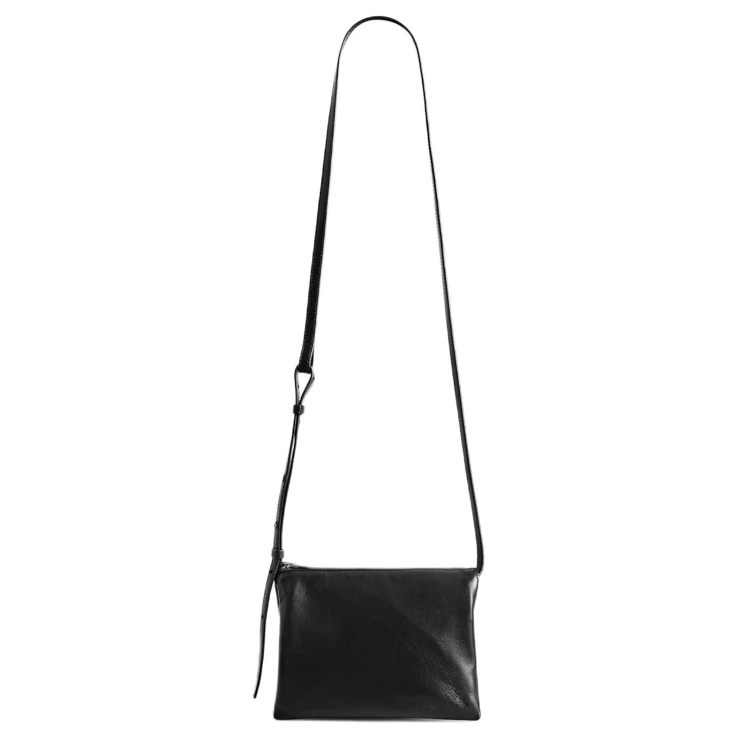 Cos Trove Oversized Foldable Design Leather Crossbody Bag Women bags Black 1302042001 Black