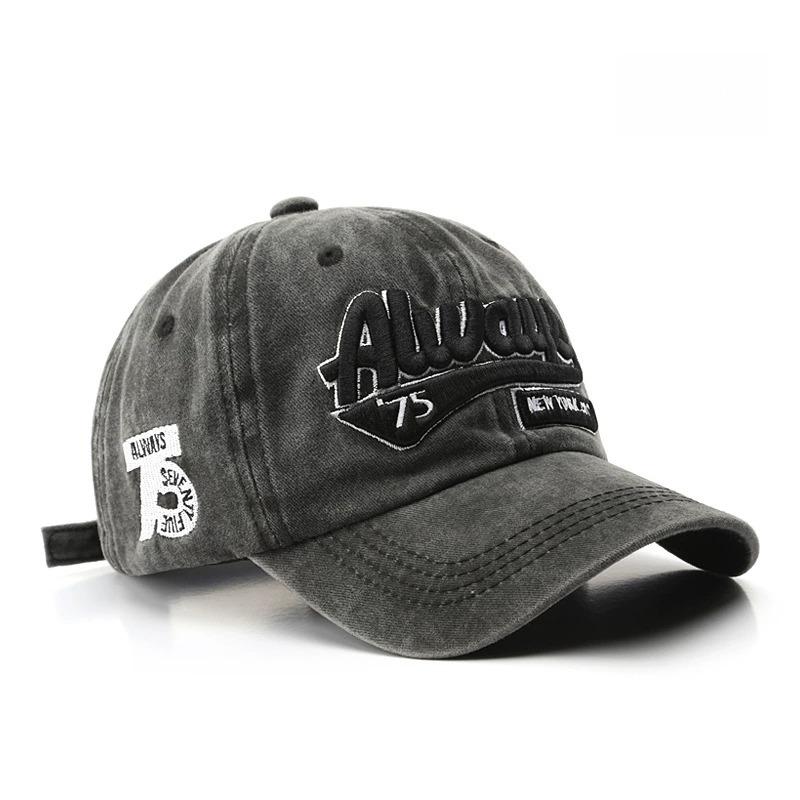 Retro Washed Cotton Cap Letter Embroidered Stitching Adjustable Unisex Baseball Hat Vintage Streetwear Casual Truck Hat Trendy Fashionable Sun Hat