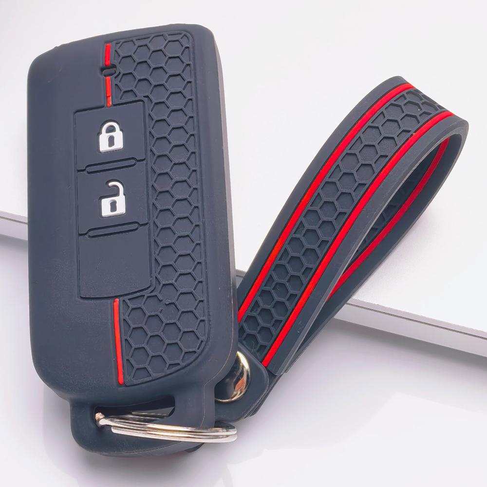 Key Shell Cover for Mitsubishi Outlander ASX Lancer Pajero Sport L200 Triton Eclipse with Keychain Anti-Scratch Surface Shockproof Structure