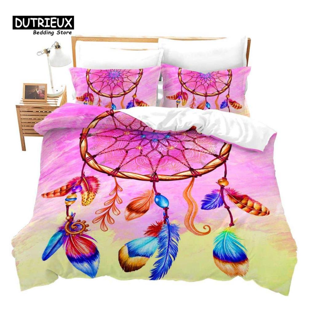 Cartoon Dreamcatcher Duvet Cover Set, 3pcs Bedding Set, Soft Comfortable Breathable Duvet Cover, For Bedroom Guest Room Decor