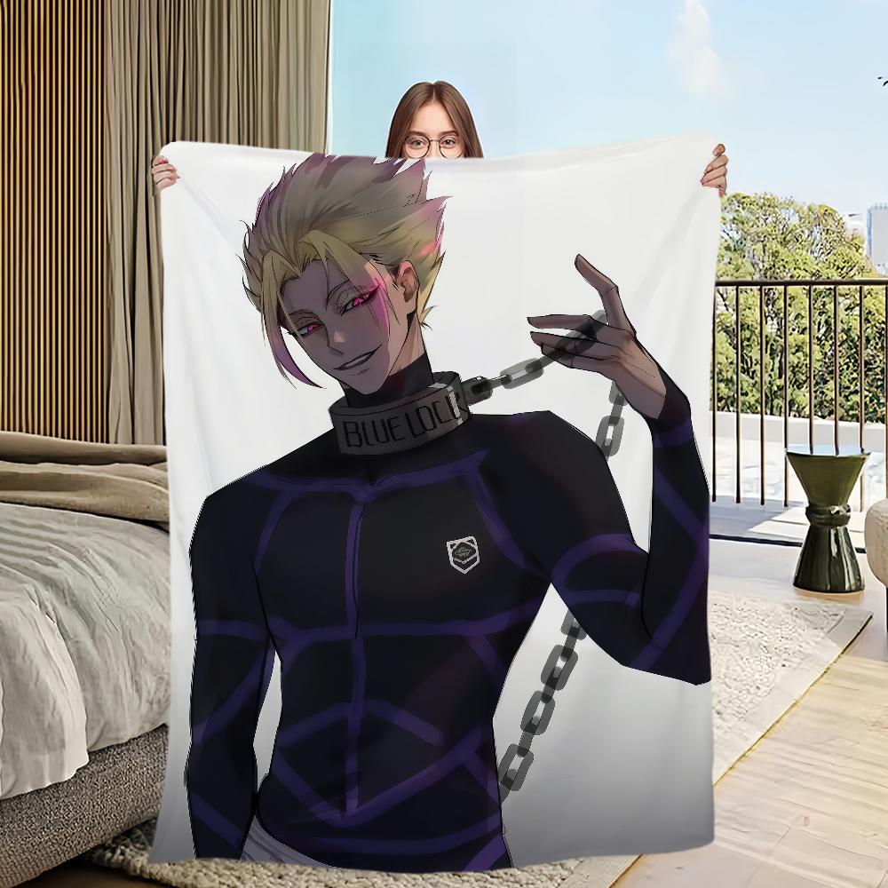 B-BLUE L-LOCK Shidou Ryuusei Blanket Soft Comfortable Nap Plush Suitable For Iiving Room Office Bedroom Birthday Home Kid Gift