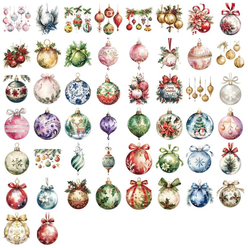 

50Pcs Clear Adhesive Labels Celebratory Tree Toll Designs For Crafts Decorations 1