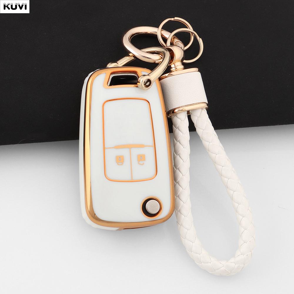 2 Buttons Tpu Shell For Chevrolet Cruze Aveo Trax Sail Malibu For Opel Vauxhall Astra Corsa Meriva Insignia Car Key Case Cover