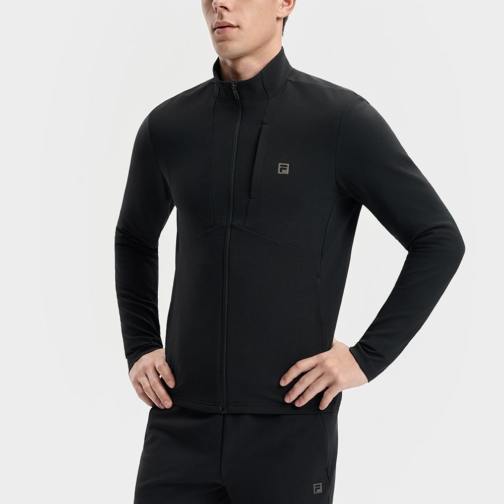 Fila Fitness Series Knit Stand Collar Zip Jacket Men Jackets A11M541506F-BK