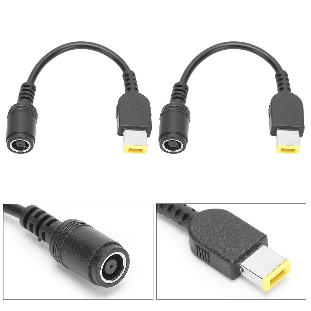 2 Stück Stromwandler-Kabeladapter 5,5 x 2,1 mm Rund auf 7,9 x 5,5 mm Quadratisch für Lenovo ThinkPad X1/X240/G405