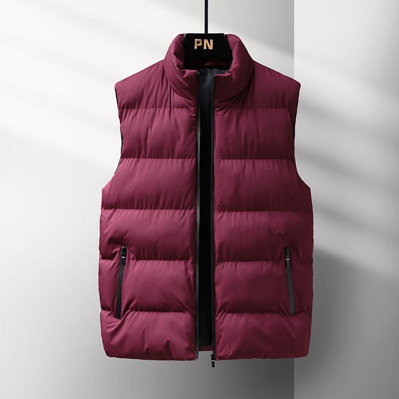 Fashionable Trendy Cotton Vest Stand Collar Autumn and Winter Warm Jacket for Men