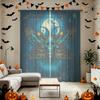 2Pcs Skeleton Moth Once More Print Rod Pocket Curtains, Blackout Privacy Window Curtains for Living Room Bedroom, Door Curtai