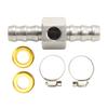 Fuel Line T Fitting Adapter 304 Stainless Steel Pressure Gauge Sensor Adapter with Clamp for Gearboxes Coolant Carburetor Lines 3/8in