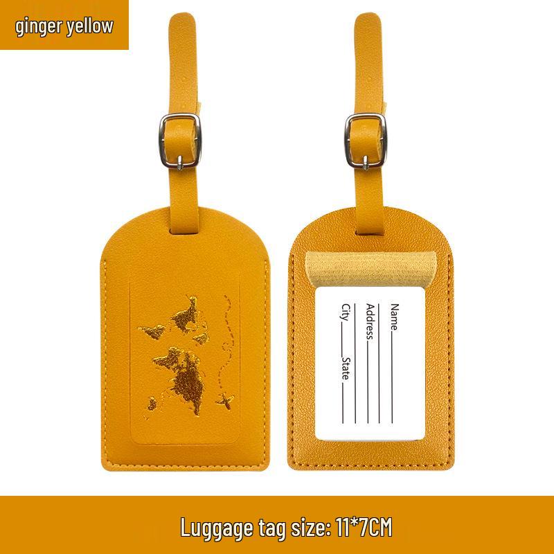 Metal Buckle Boarding Pass and PU Leather Luggage Tag with Hot Stamped Paper Card