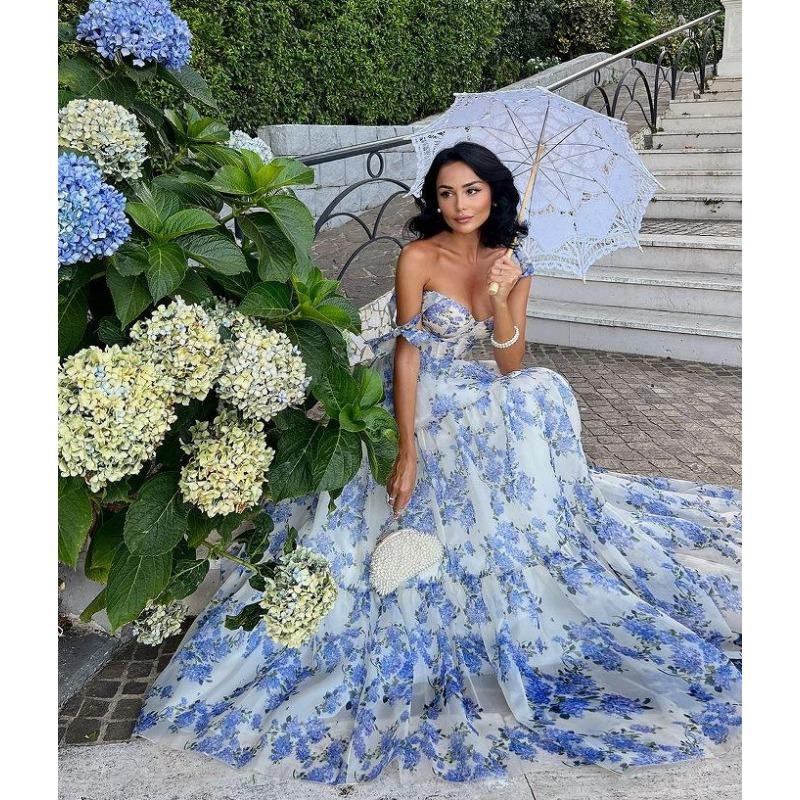 

Women s Fashion Floral Sleeveless Swing Dress Temperament Lace Up Pastoral Women Elegant High Waist Dresses With 6 sizes XS синій