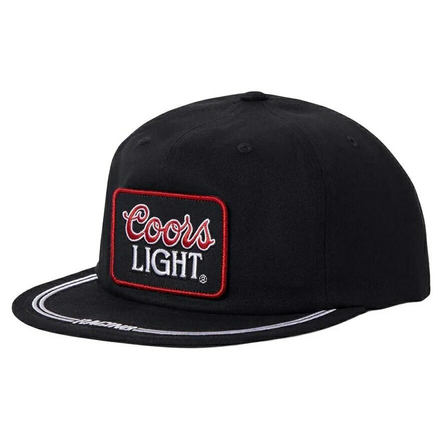 Used Brixton Coors Light Gear HP Snapback Hat Cap Black Cap Free Shipping