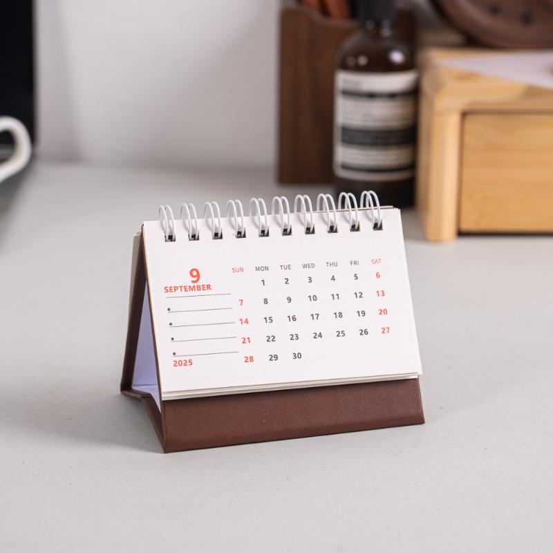2026 Simple Style English Mini Desk Calendar Desktop Display Solid Color Portable Small Desk Calendar Desktop Decoration