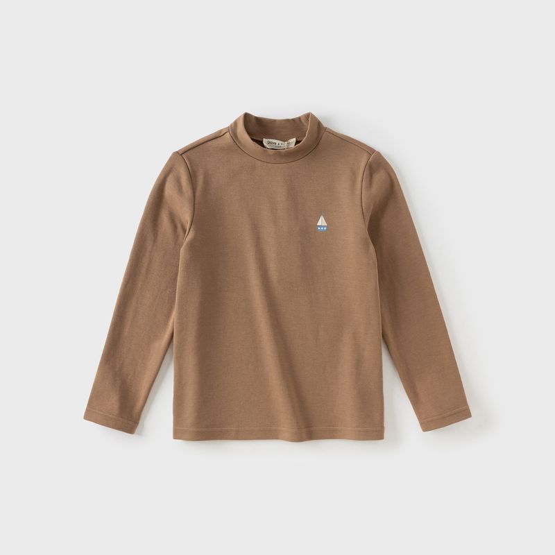 David Bella Boys  Half-Turtleneck T-Shirt, Long-Sleeve Base Shirt for Older Children, 2026 Spring New Children s Top