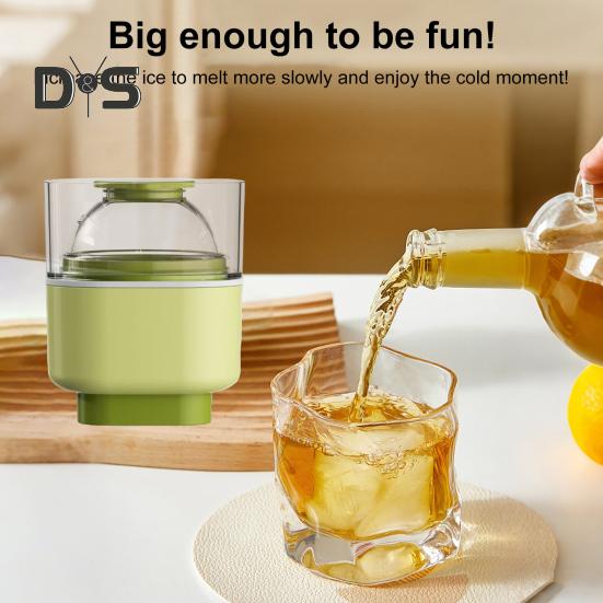 Kugelförmige Eisform aus Silikon, leicht zu lösen, runde Eishockeyform mit Deckel, langsam schmelzende kugelförmige Eisbereiter für Whisky, Cocktails und Bourbon