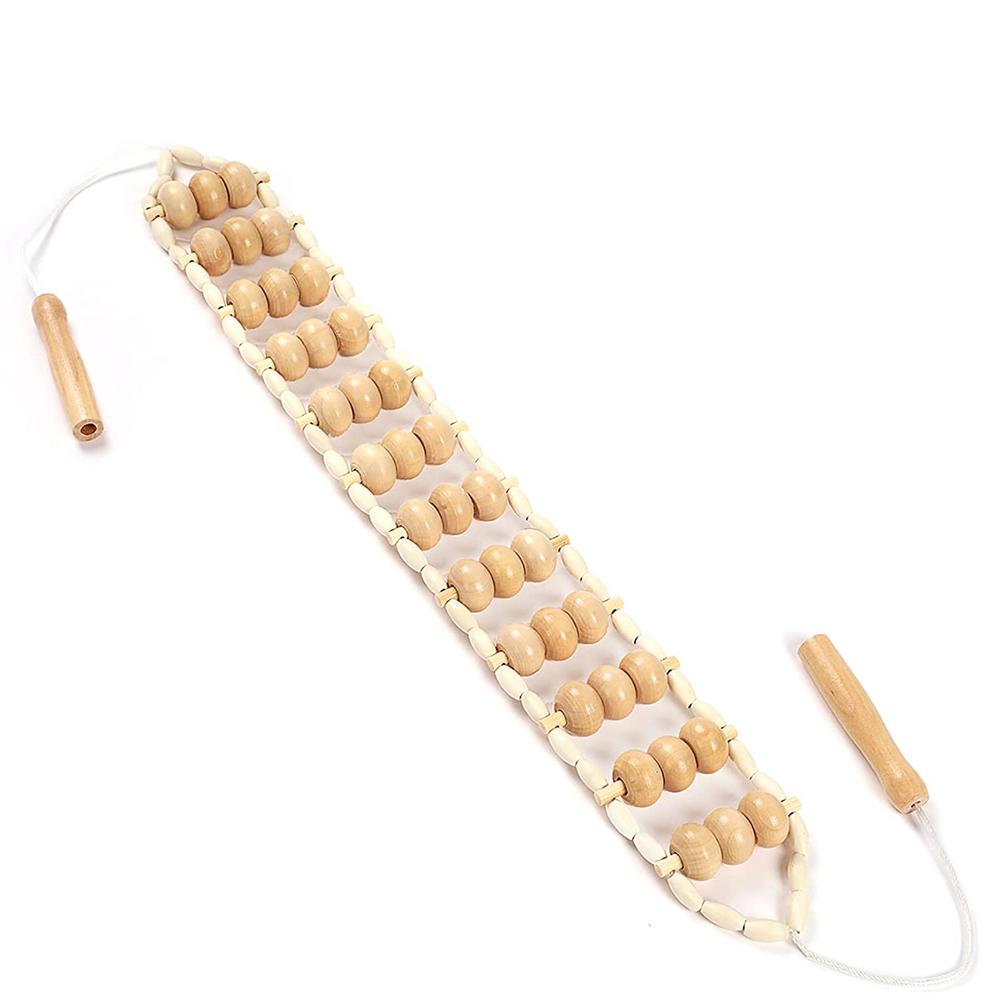 

Tcare 1 шт. Деревянная терапия Деревянный роликовый массажер с веревкой для спины, Ручной массажный ремень для облегчения боли в спине, шее, плечах, ногах, талии