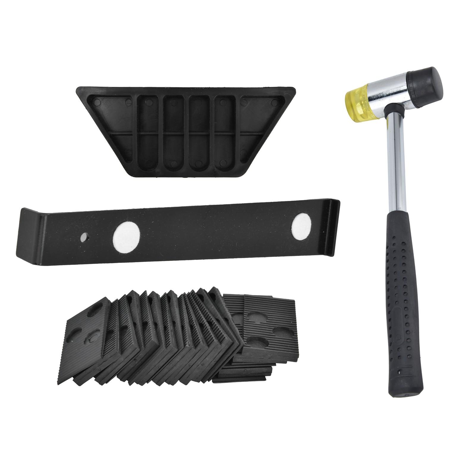 

Flooring Installation Kit Laminate Tool with Rubber Hammer Pull Bar Tapping Block 20Pcs Spacers