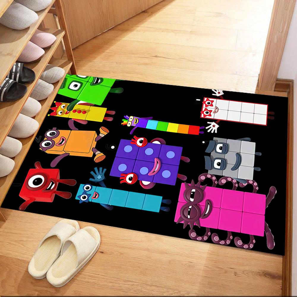 Numberblocks Fußmatte Büroteppich Perfekt für Flur Eingangsbereich Esszimmer Balkon Rutschfeste Matte Büro Heimdekor Perfektes Geschenk für Freunde Familie