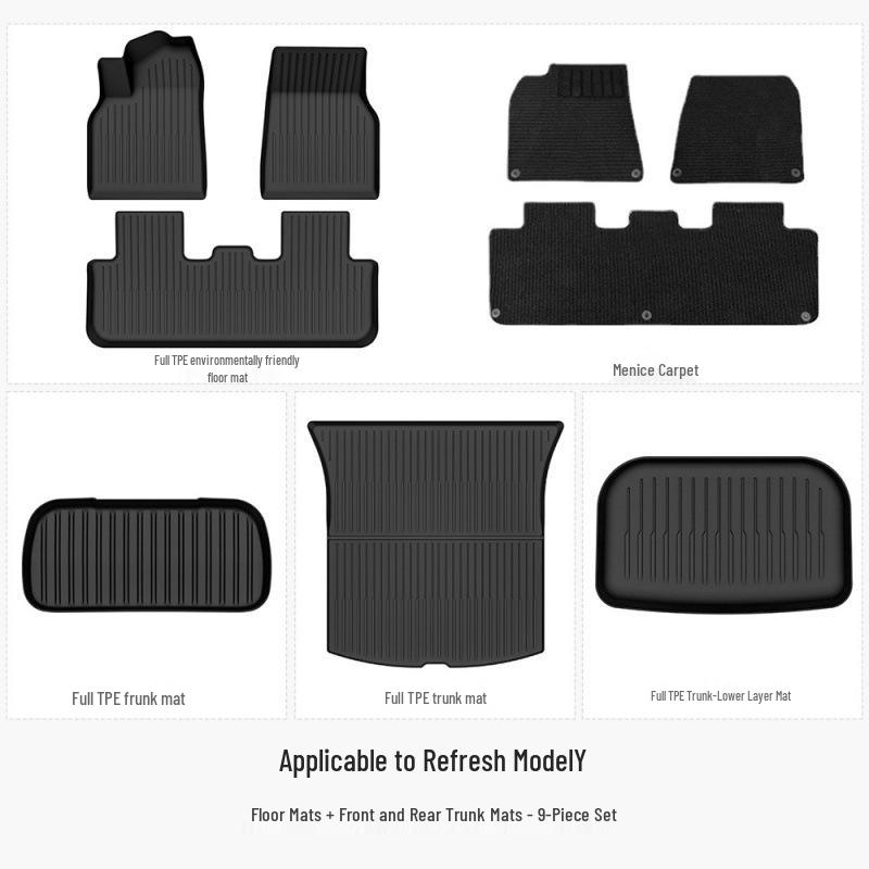 #2025 Tesla Model Y/3 Refresh Floor Mats - Full Coverage Double Layer Design