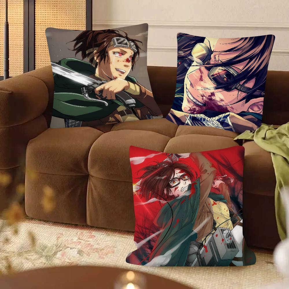 A-Attack On Titan H-Hange Zoe Anime Pillow Case Fashion Square Pillowcase Bedroom Sofa Room Ins Decoration Leisure Cushion Cover