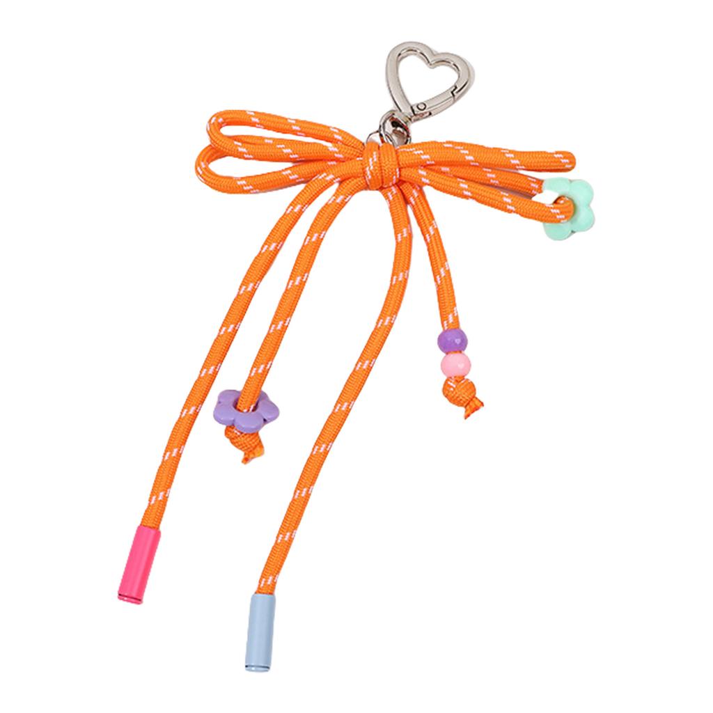 Stylish Candy Color Braided Bowknot Keyring Nylon Weaving Rope Keychain Phone Accessories for Student and Trendsetters