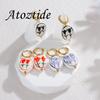 Atoztide New Simple Ceramic Tulip Charm Earrings for Women Girl Stainless Steel Handmade Flower Pendant Earrings Jewelry Gift