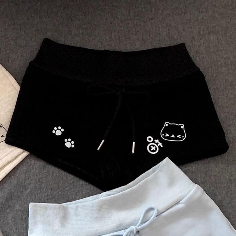 Women's 2026 Color Block High Waist Retro Sports Shorts - Drawstring, Loose, Casual Versatile Hot Pants