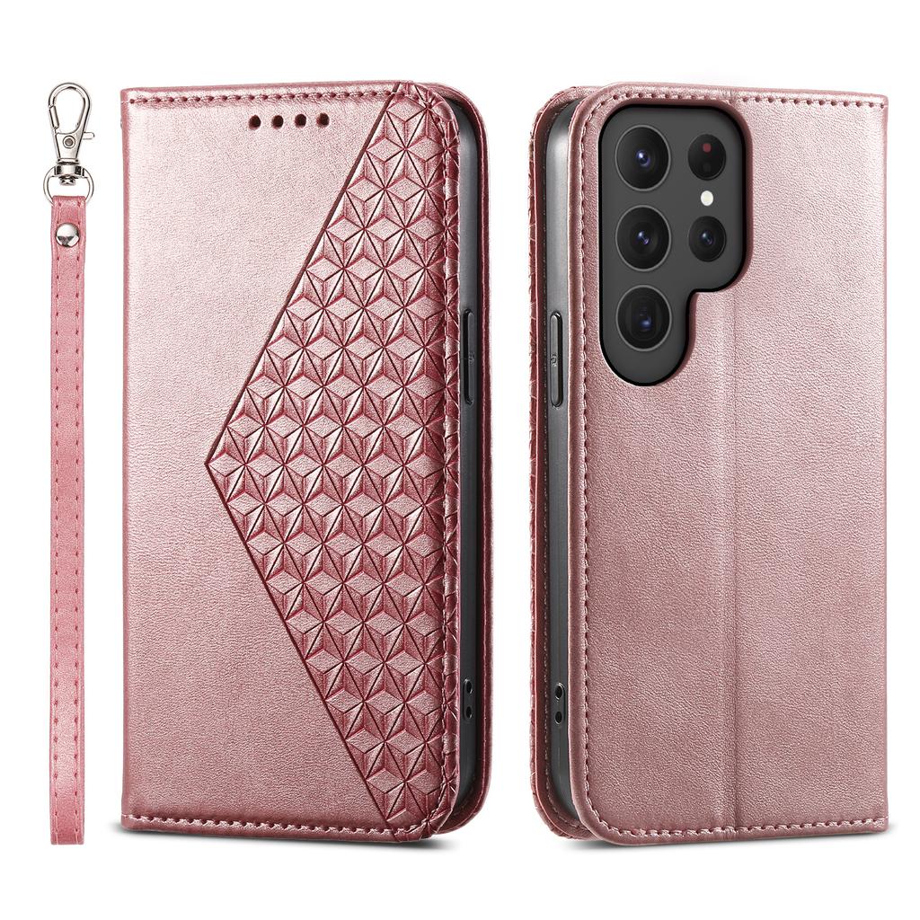 For Samsung Galaxy S25 Ultra Case Calf Texture PU Leather Phone Cover with Wallet