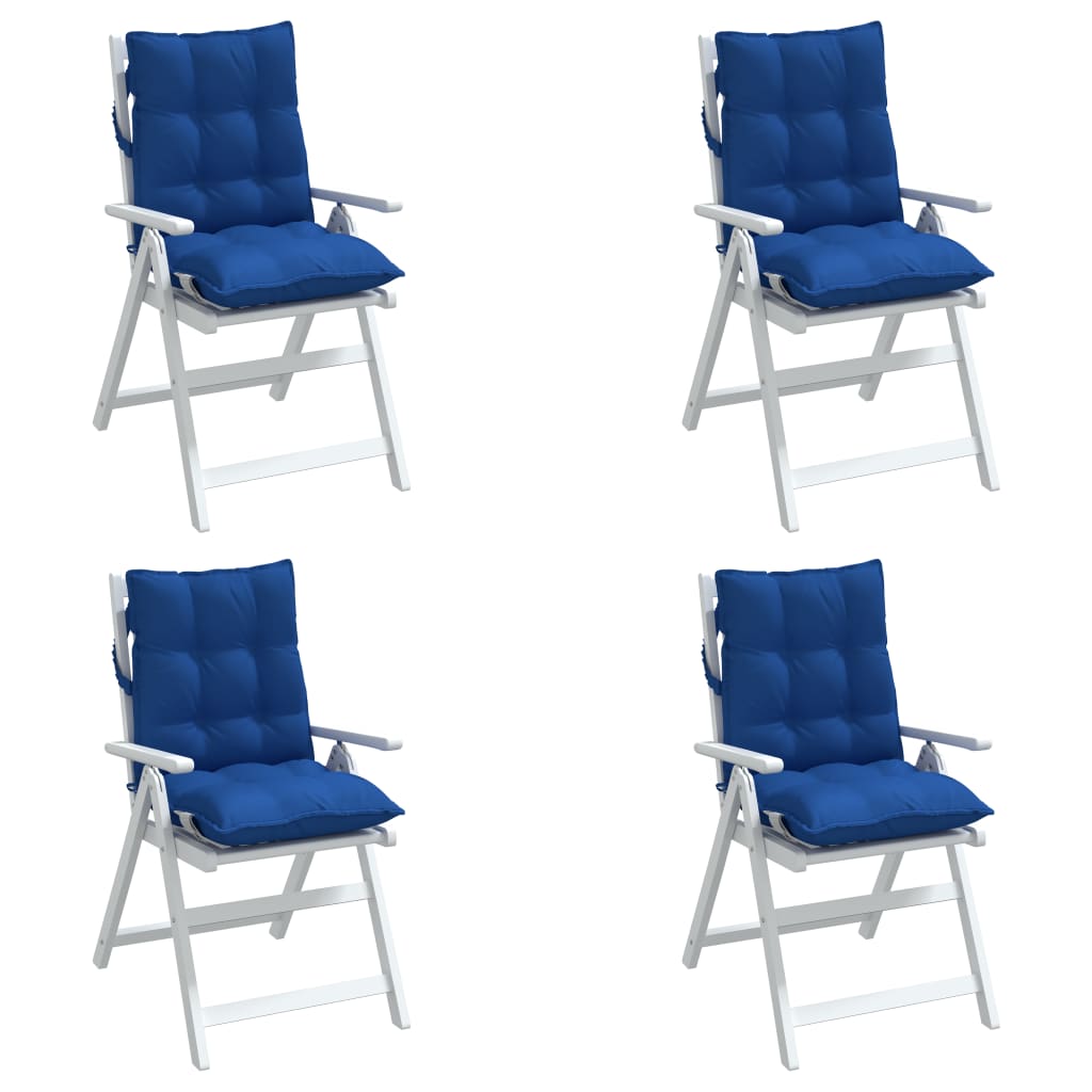 Low back Chair Cushions 4 pcs Royal Blue Oxford Fabric