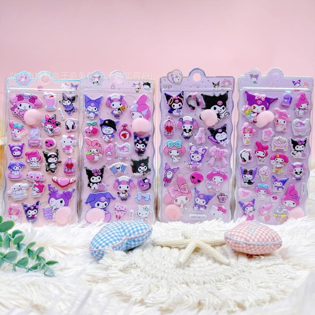 1 Piece Kawaii Sanrio Hello Kitty Soft Butt 3D Sticker Diy Laptop Scrapbook Phone Case Decoration Sticker Stress Relieving Gift