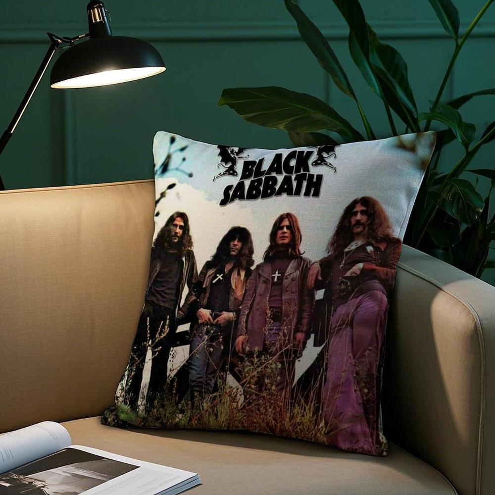 B-Black S-Sabbath Band Pillow Case Plush Fabric Soft Pillowcase Double Sided Print Sofa Cushion Cover Throw