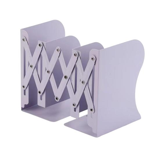 Retractable Bookend Adjustable Desk Book Holder with Non-Slip Base Metal Bracket for Office Home Study