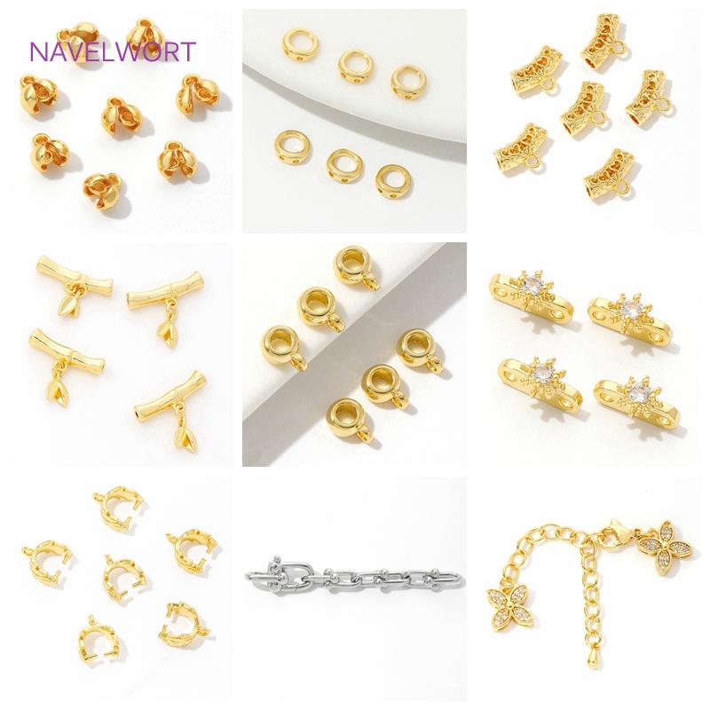 5/10/15Pcs Pendant Bail 18K Gold Plated Brass Curved Tube Spacer Bead Connector Findings,Bails For Pendants,SupplIes For Jewelry