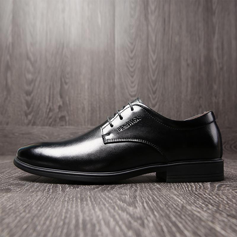 Business leather shoes men's new handmade leather casual men's shoes pointed leather shoes large size men's shoes