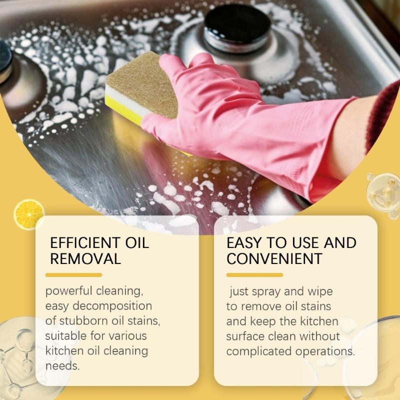 Professional Grease Remover Kitchen Degreaser Sprays MultiSurface Foam Cleaner For Kitchen Appliances Oven Stove Stubborn