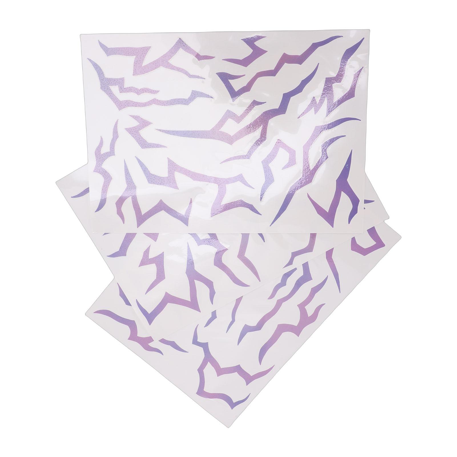 

3PCS Temporary Body Stickers Movie Anime Cosplay Stickers Prop for Party Makeup Dance Music Festivals Fluorescent Gradient Purple