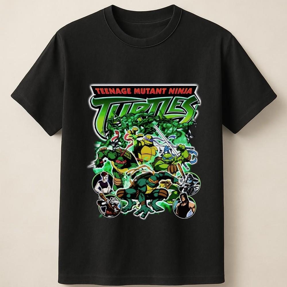 

Teenage Mutant Ninja Turtles Retro Bold Action Cartoon Print Unisex T Shirt Unisex T-Shirt S
