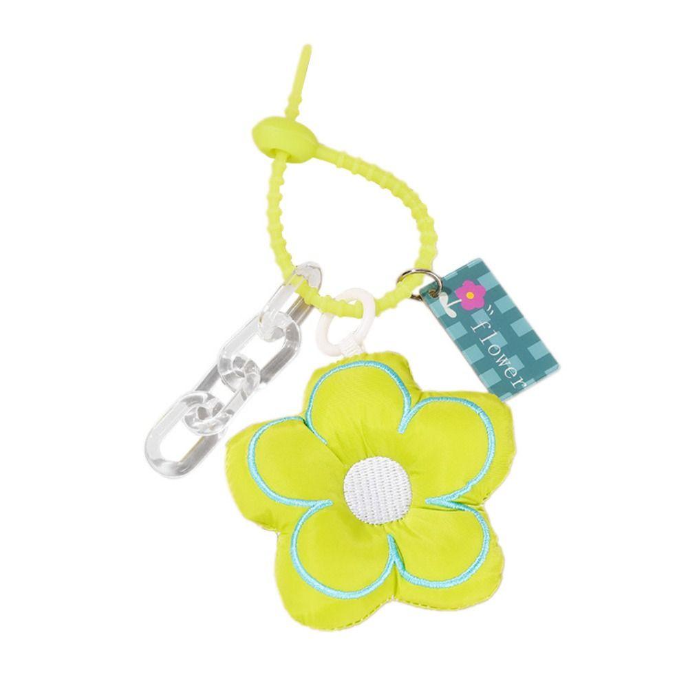 Cloth Fresh Backpack Decoration Acrylic Chain Floral Lanyard Portable Flower Bag Pendant  Gift