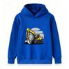 Kids Boys Girls Excavator Print Pullover Hoodie Casual Long Sleeve Warm Sweatshirt for Toddlers