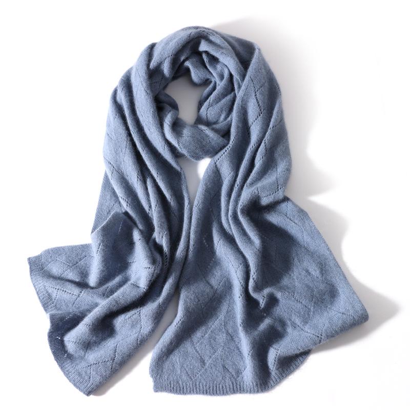 Women's Cashmere Wool Openwork Shawl: Versatile Knit Neck Warmer & Outerwear Cape for Autumn/Winter