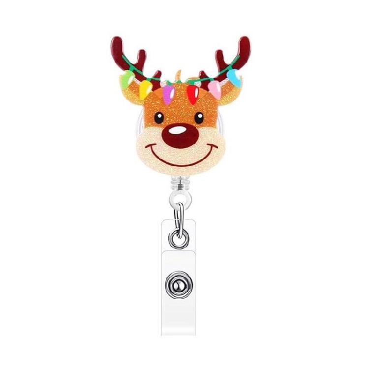 Christmas Badge Holder with Belt Clip Spring Loaded Retractable ABS Badge Holder for Doctor Nurse Student Teacher