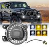 50W 4 Inch LED Fog Light For Jeep Wrangler JK TJ CJ Dodge Journey Magnum ATV White DRL Amber Turn Signal Lamp Off-road Spotlight
