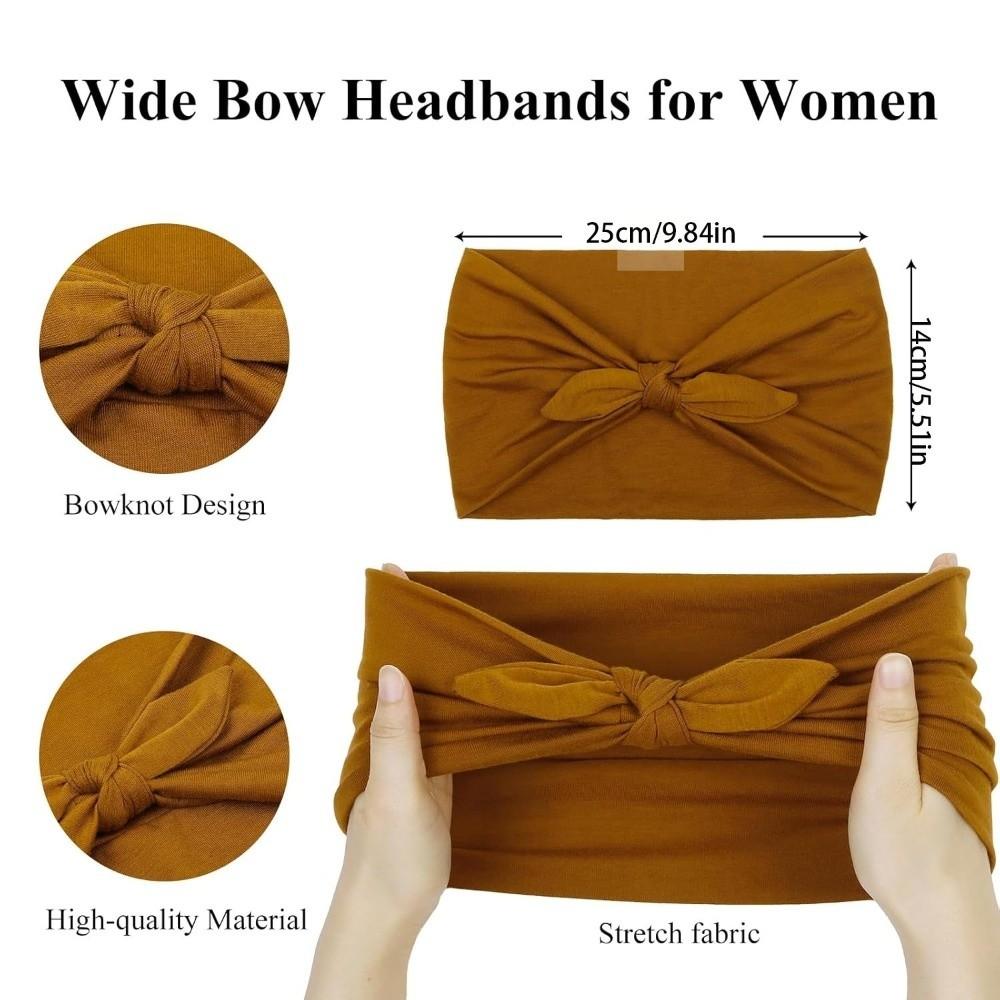 Sweat-Wicking Elastic Bunny Ear Hairband Bohemian Style Knotted Bunny Ears Wide Headband Ultra Wide Workout Turban Workout