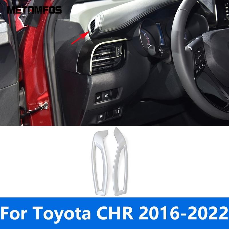 Front Air Condition AC Vent Outlet Cover Trim For Toyota CHR C-HR 2016-  Carbon Fiber Interior Accessories Car Styling