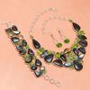 Shiney Labrodorite Peridot Quartz Jewelry Necklace Set 16-18''