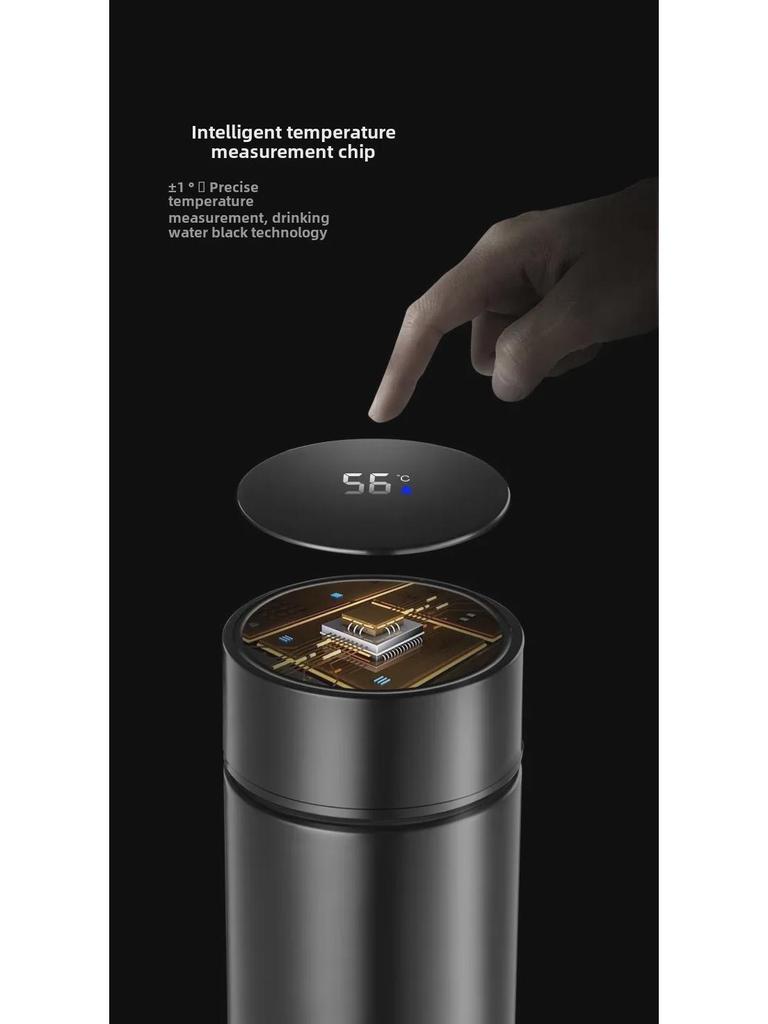 Engraved Stainless Steel Smart Thermos Cup - Perfect for Business Gifts and Event Openings.